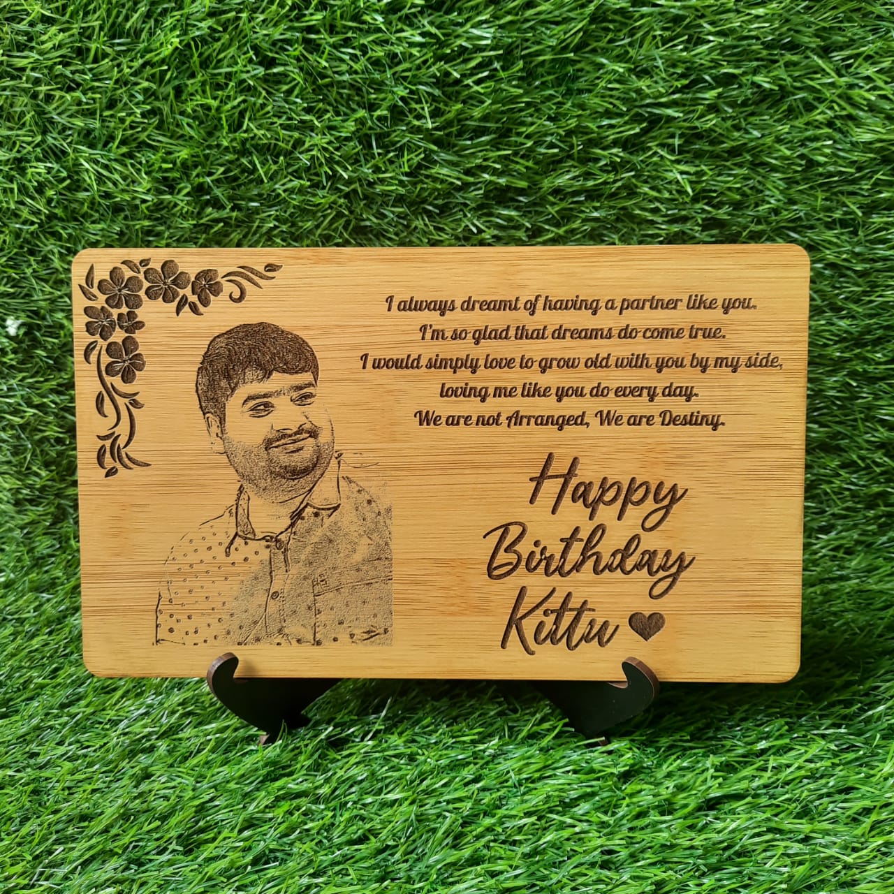 WOODEN PHOTO PLAQUE