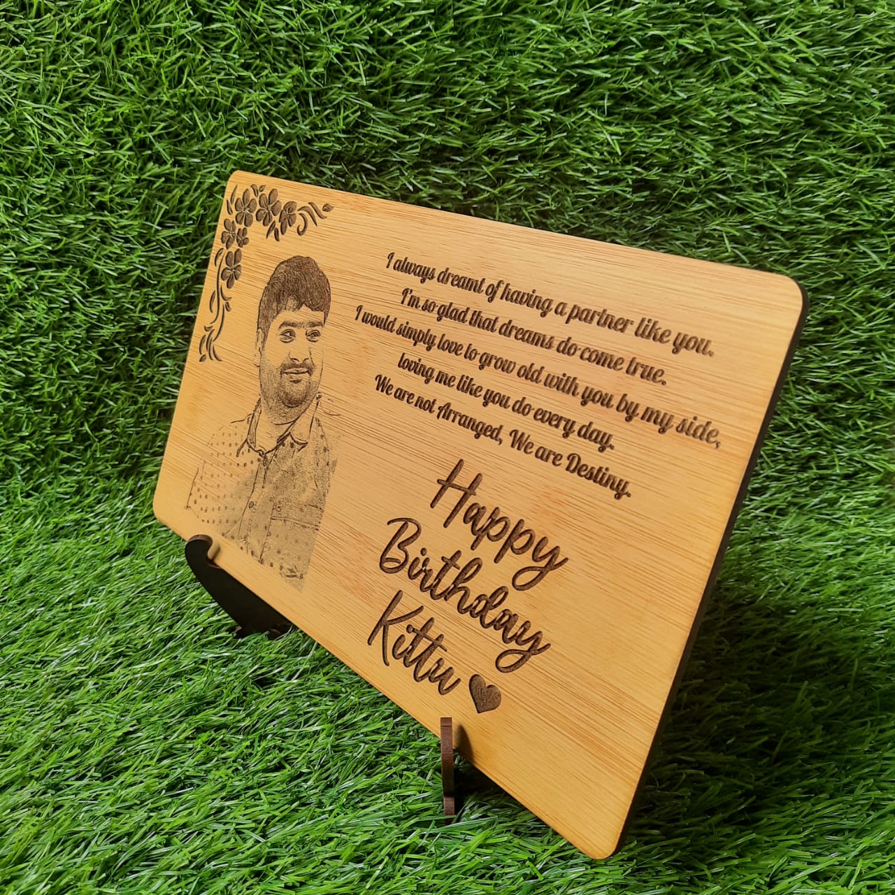WOODEN PHOTO PLAQUE