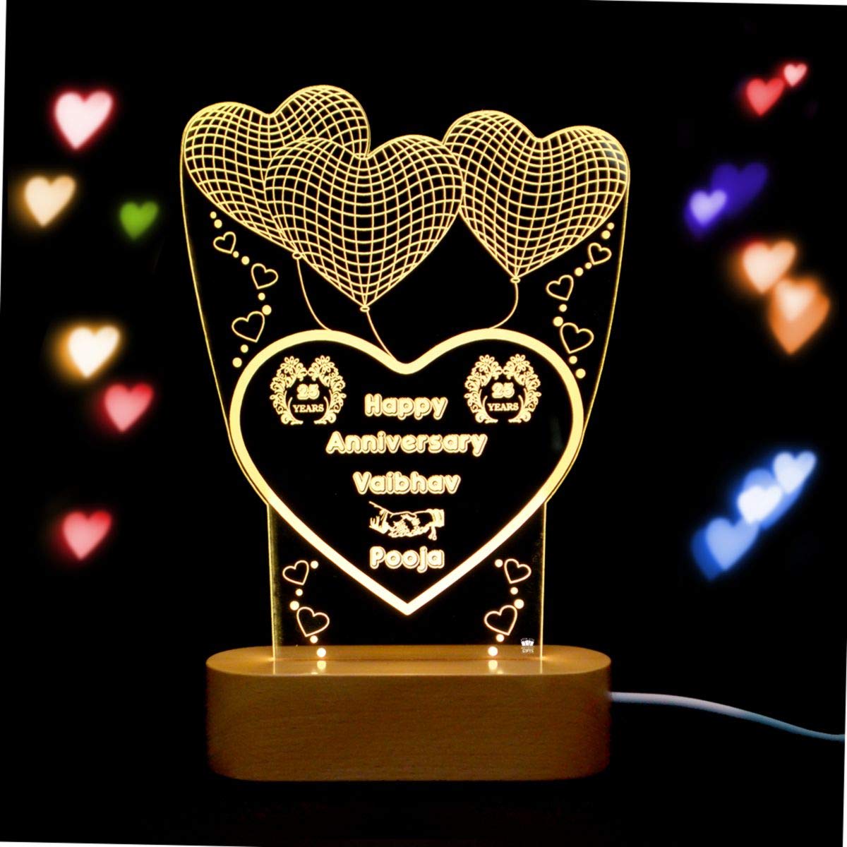 3-HEART ILLUSION LAMP