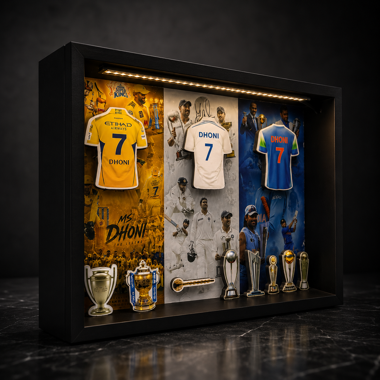 Legend Tribute MS Dhoni 3D Frame