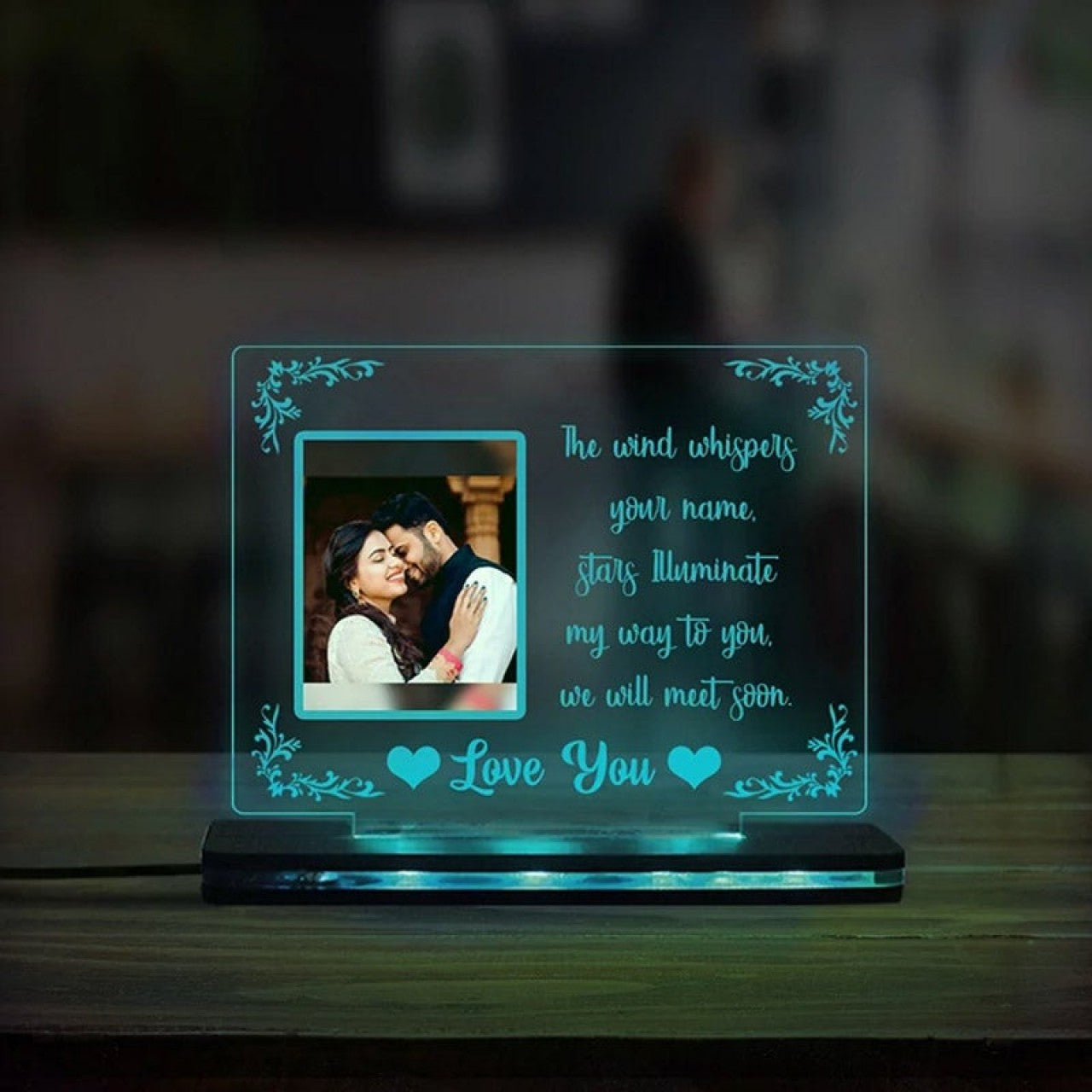LOVE ACRYLIC PHOTO LAMP - MULTICOLOR