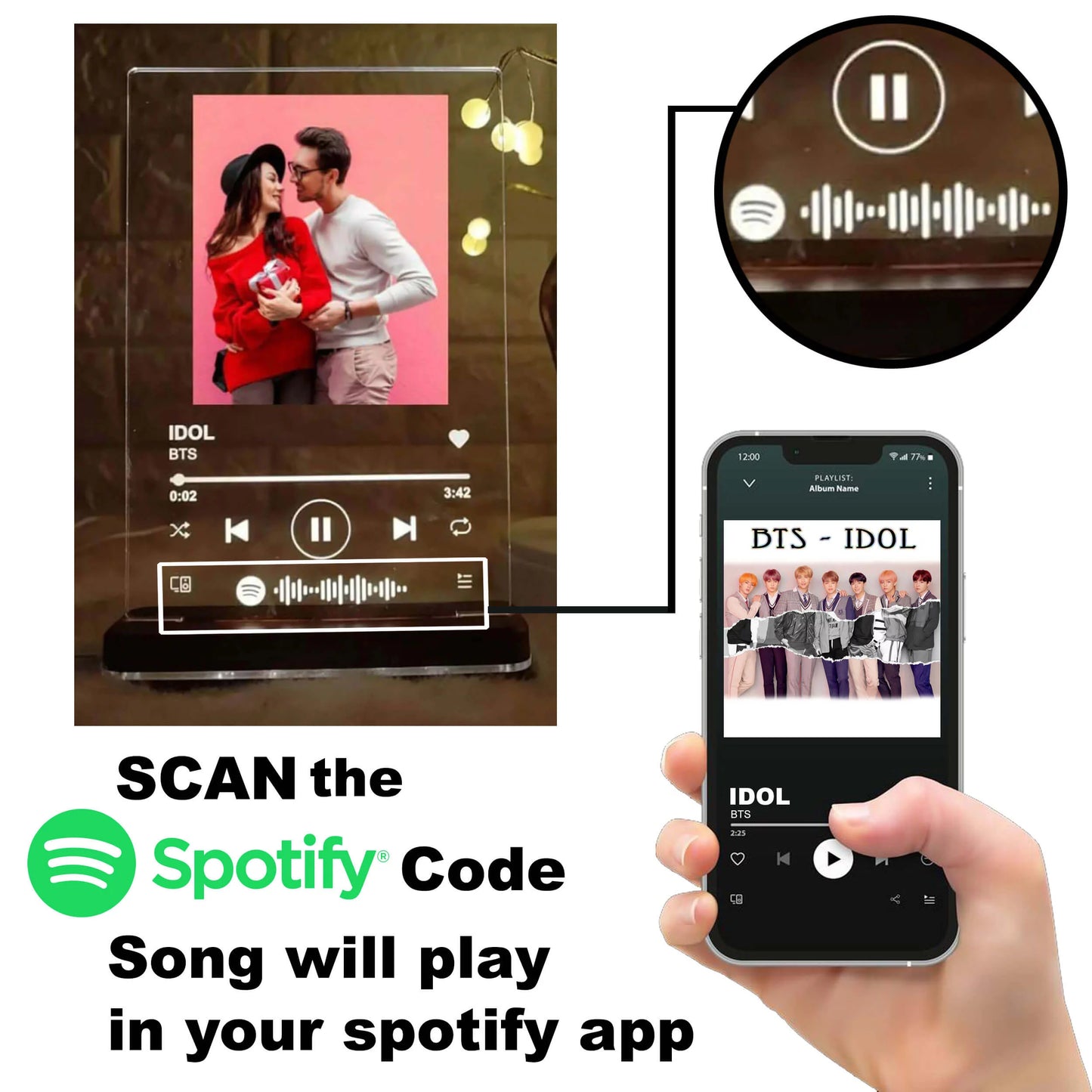 SPOTIFY ACRYLIC LED PHOTO LAMP