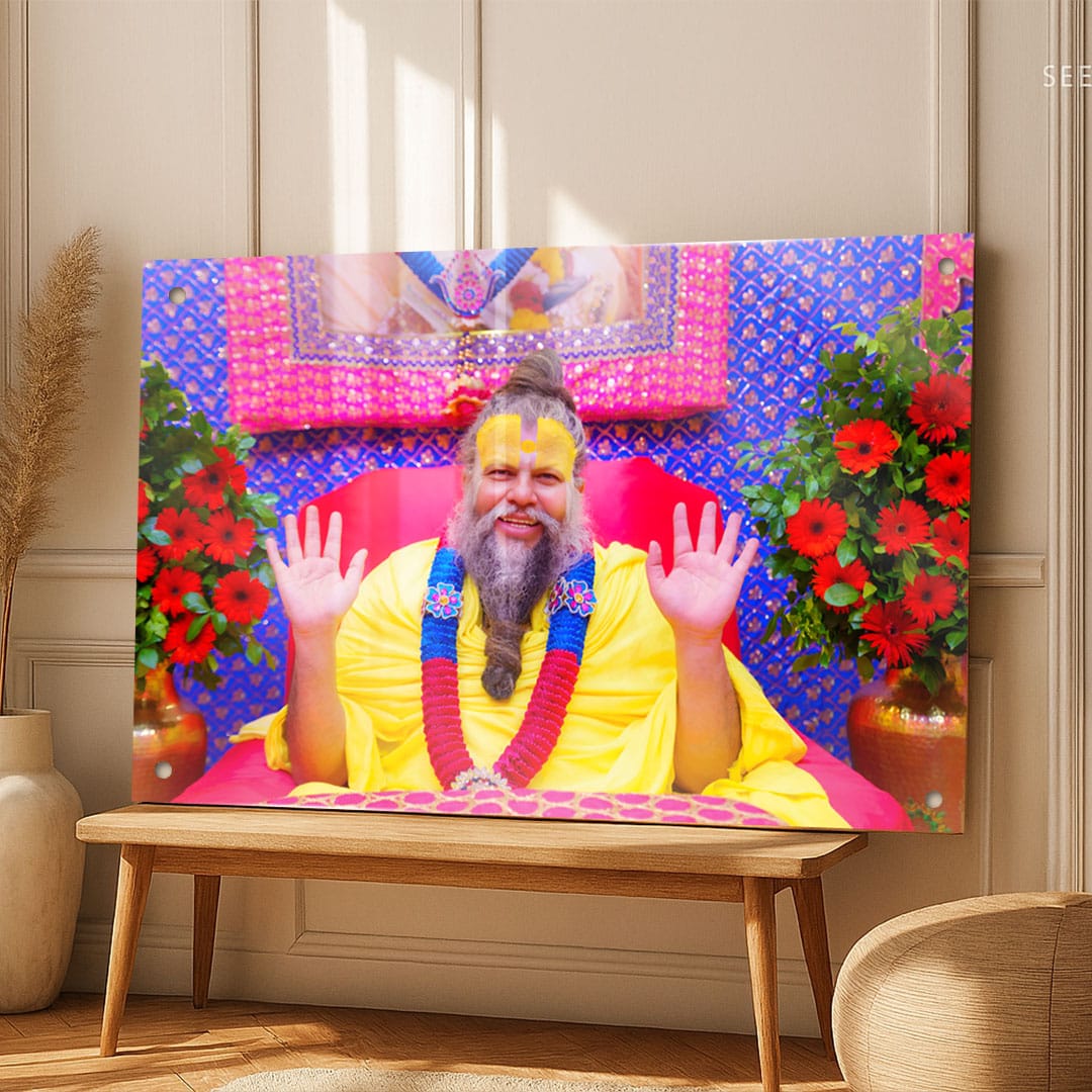 Shree Premanand Maharaj Ji Acrylic Wall Frame.
