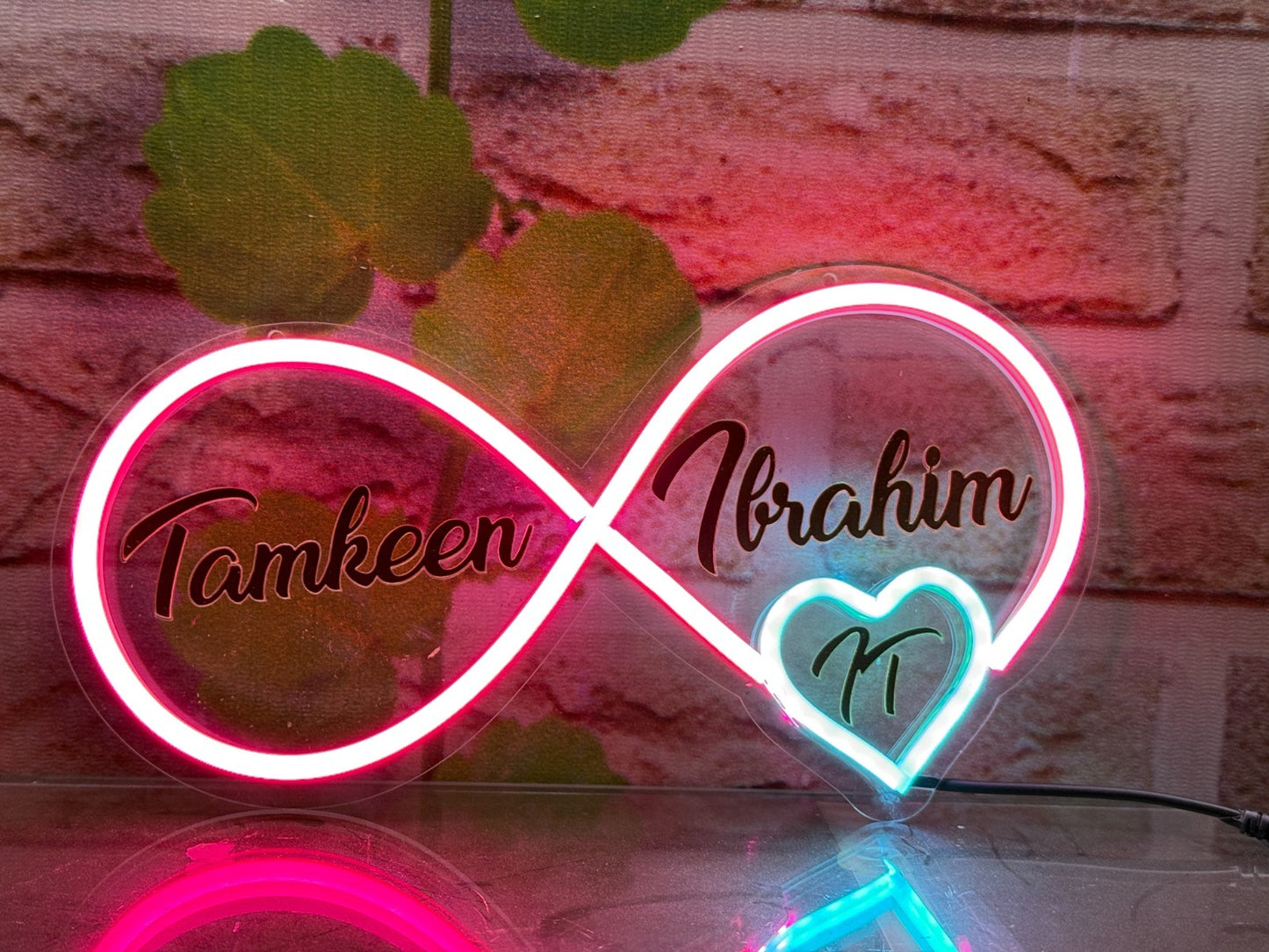 💝 INFINITY NEON SIGN WITH COUPLE NAME