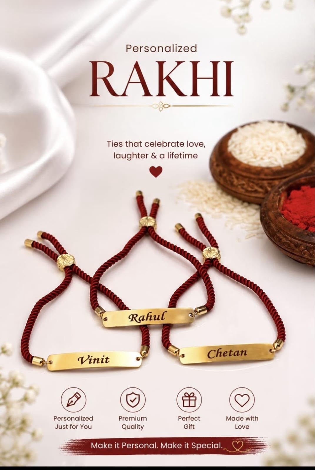 Metal name plate Rakhi
