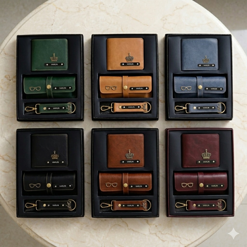 IMPORTED MEN’S WALLET COMBO (WALLET + SUNGLASS COVER + KEYCHAIN)