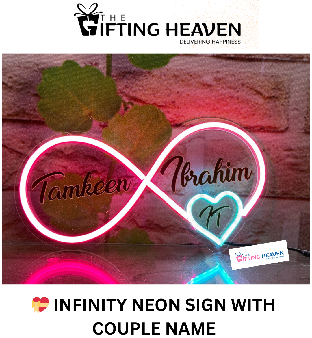 💝 INFINITY NEON SIGN WITH COUPLE NAME
