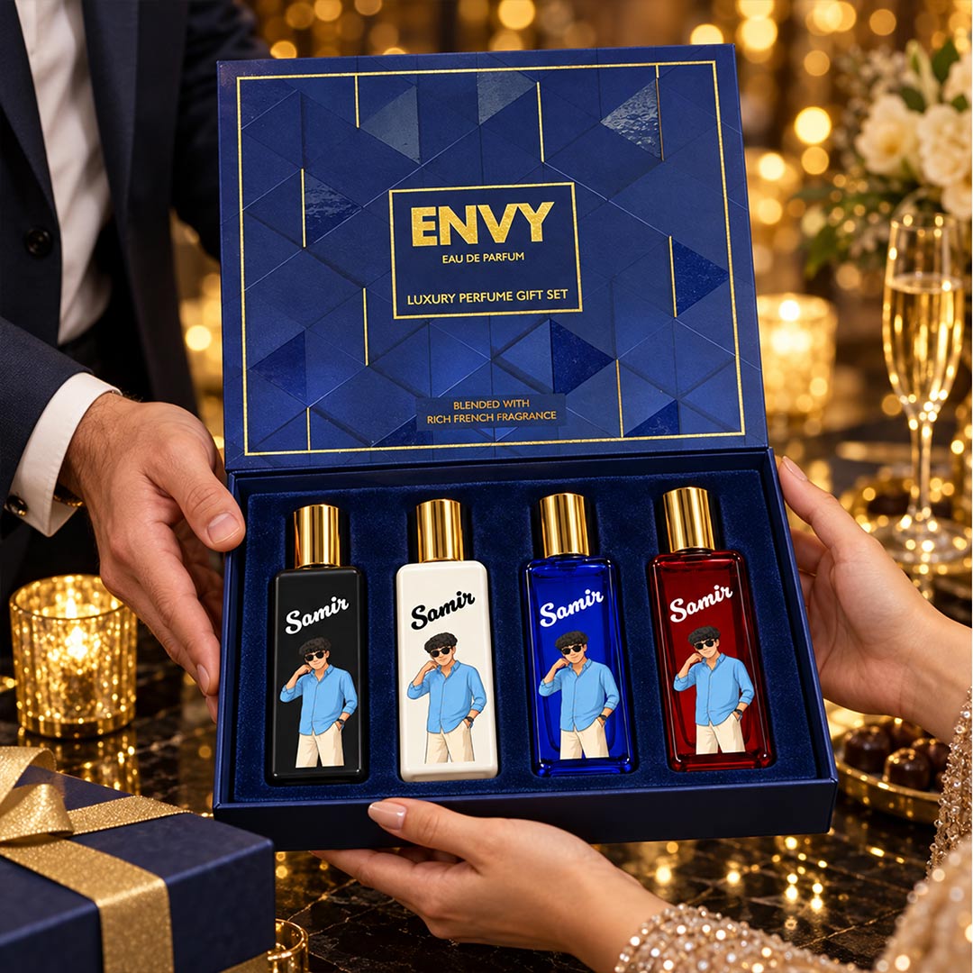Personalized ENVY Luxury Perfume Gift Set for Men