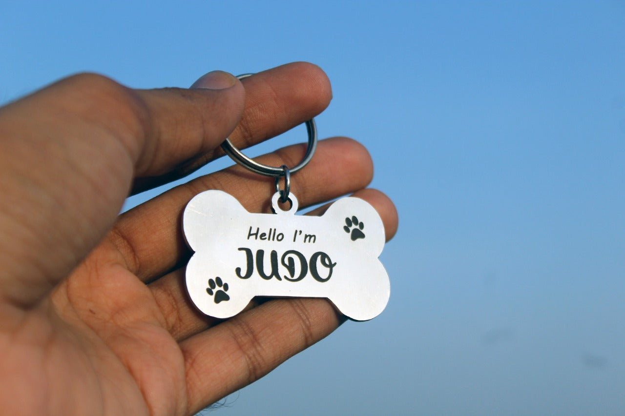 Bone Shaped Personalised Keychain