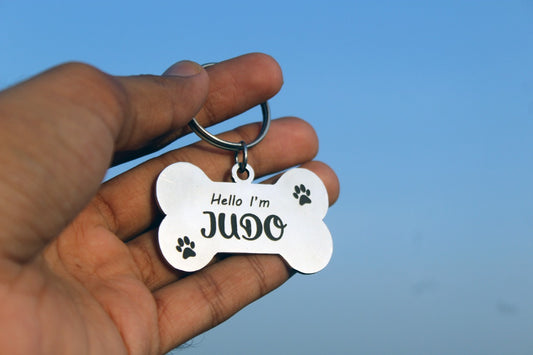 Bone Shaped Personalised Keychain