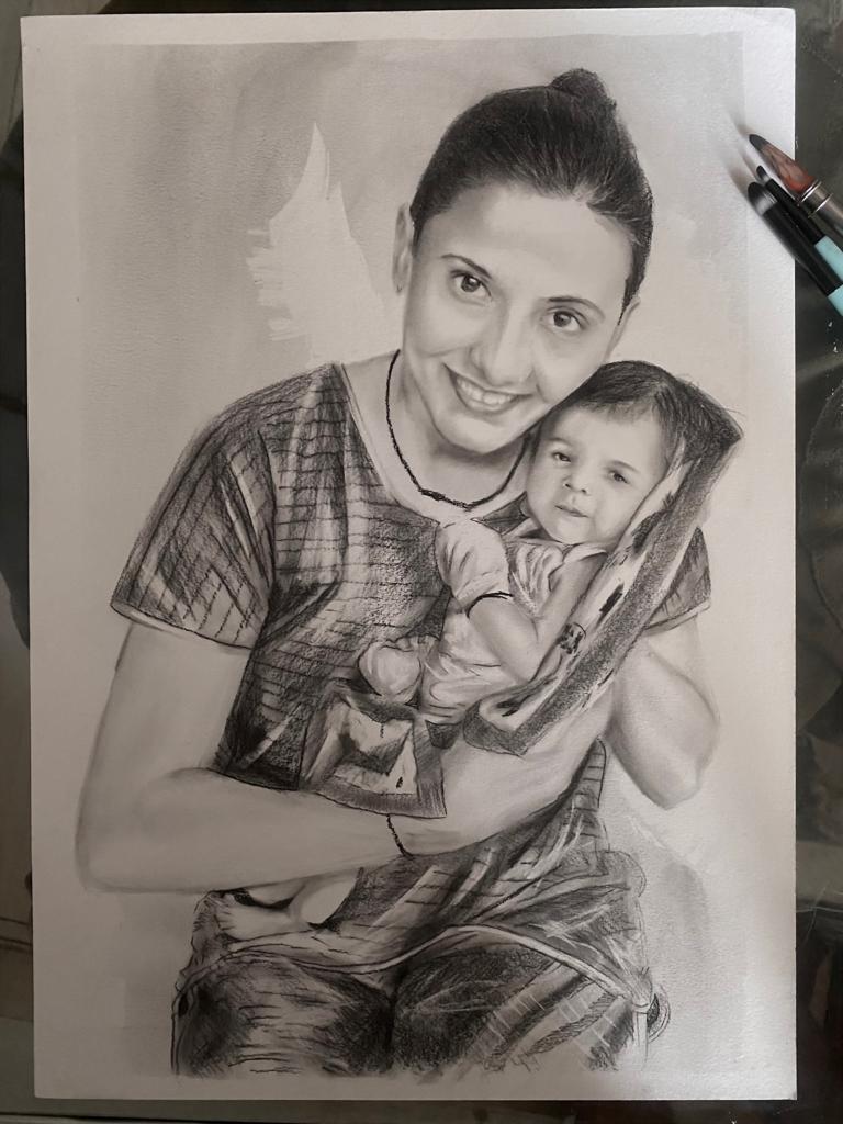 💝 PREMIUM HANDMADE PENCIL SKETCH