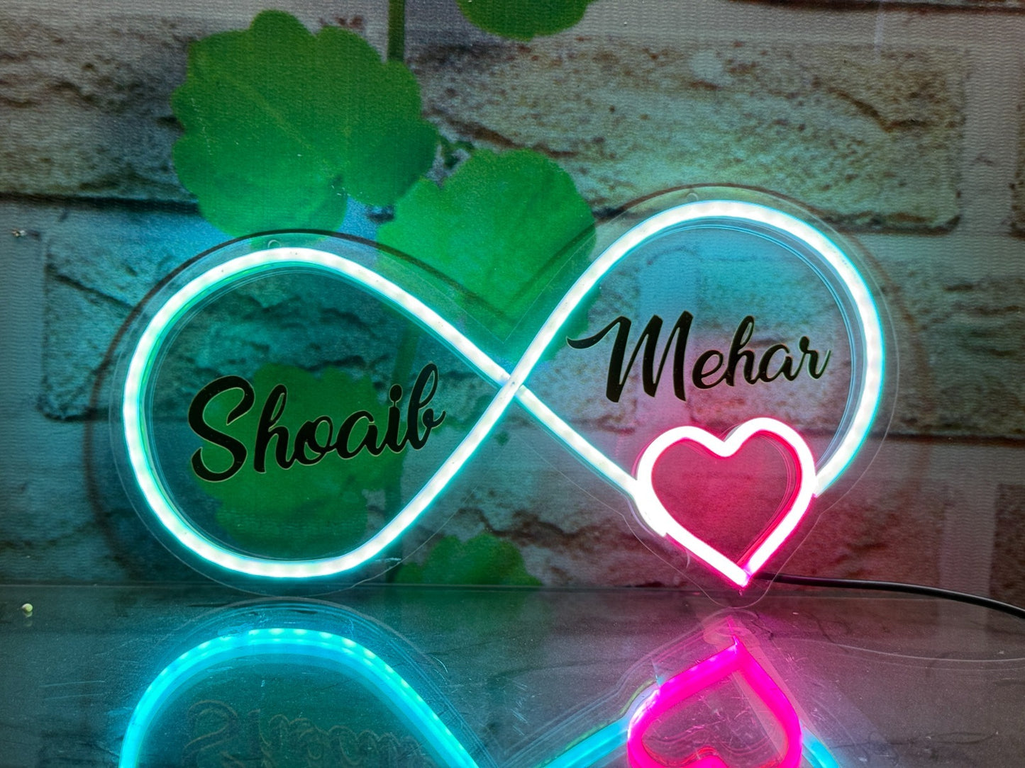 💝 INFINITY NEON SIGN WITH COUPLE NAME