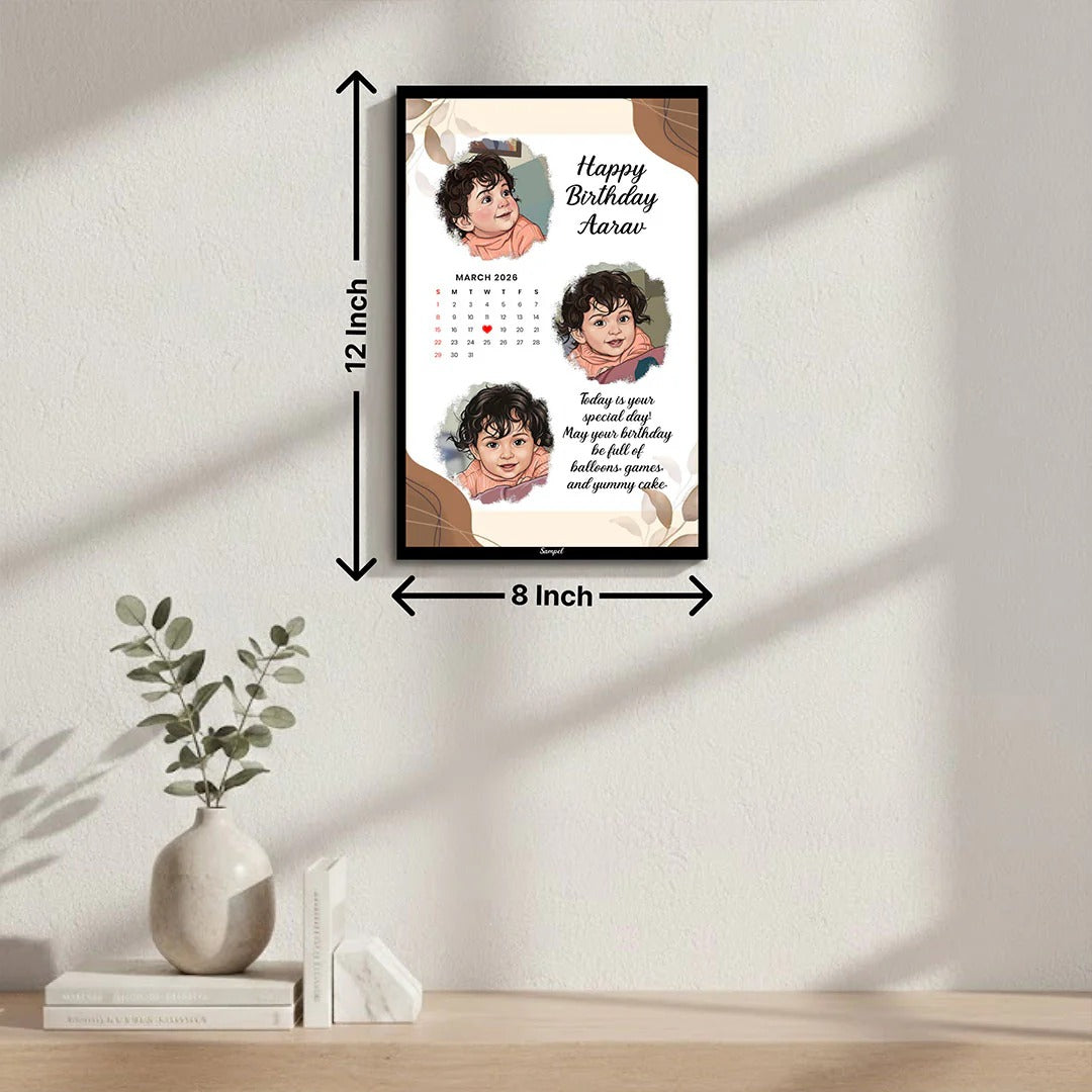 Personalized Kids' Birthday Photo Calendar Frame 🖼️📅