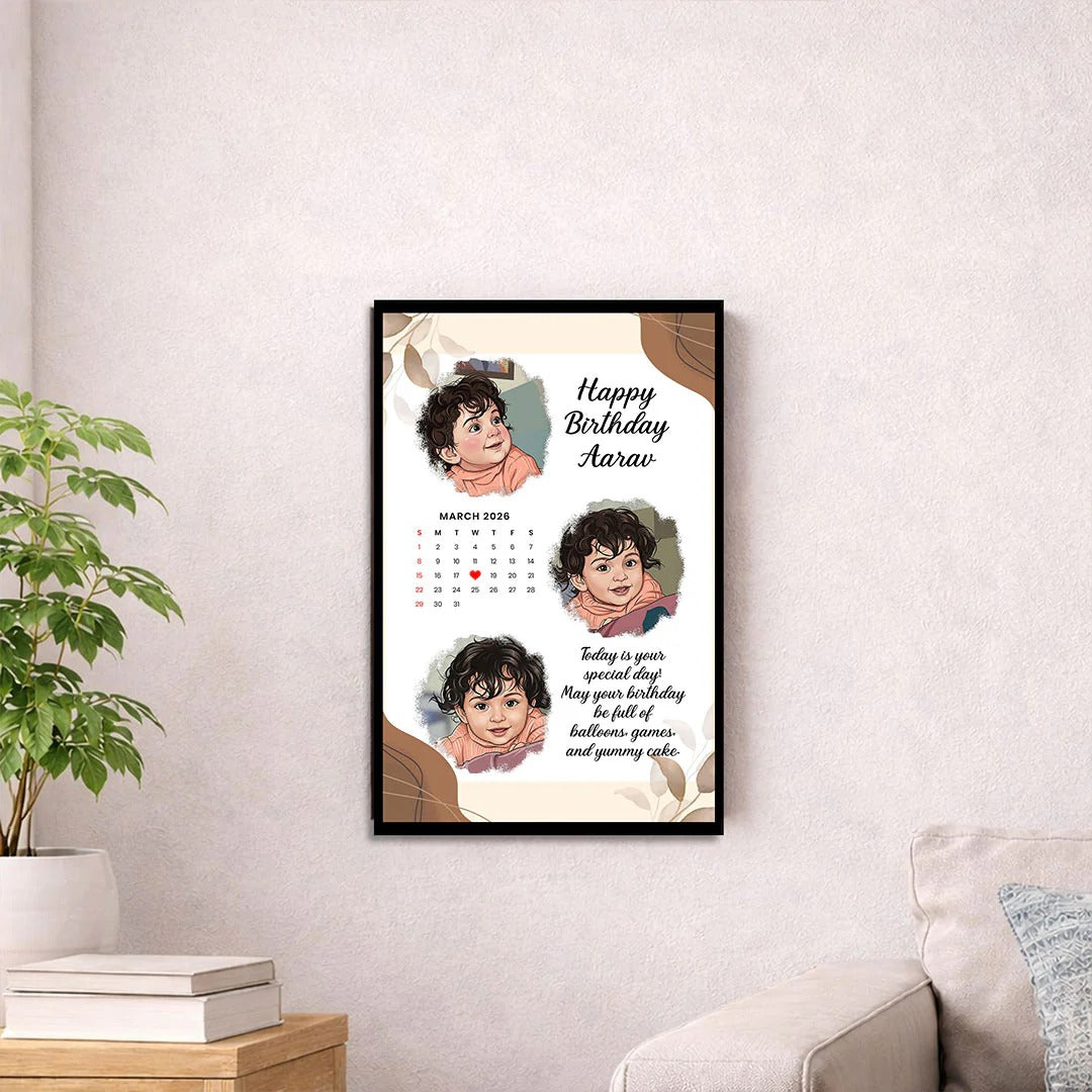 Personalized Kids' Birthday Photo Calendar Frame 🖼️📅