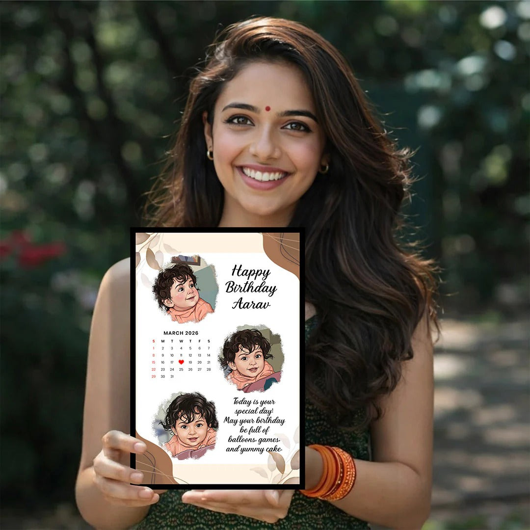 Personalized Kids' Birthday Photo Calendar Frame 🖼️📅