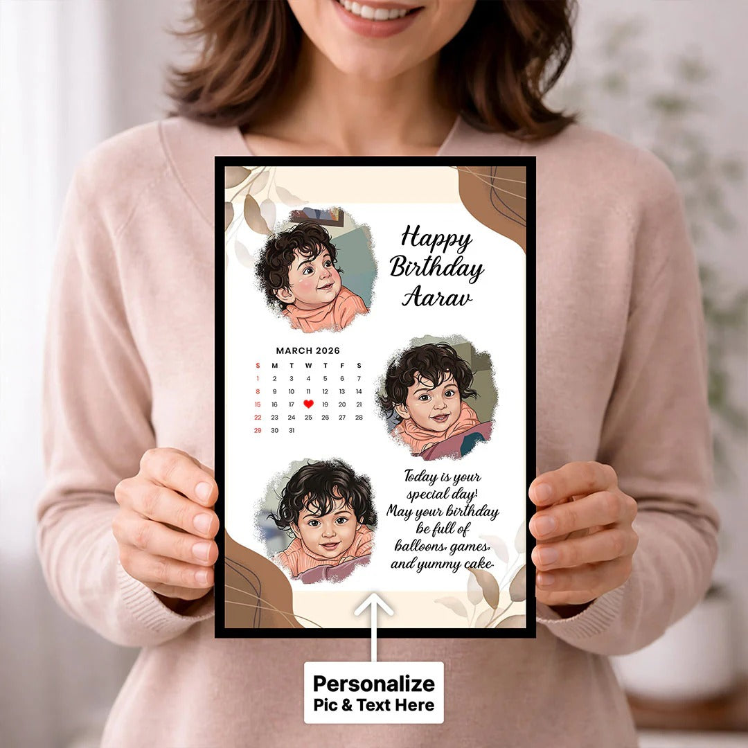 Personalized Kids' Birthday Photo Calendar Frame 🖼️📅