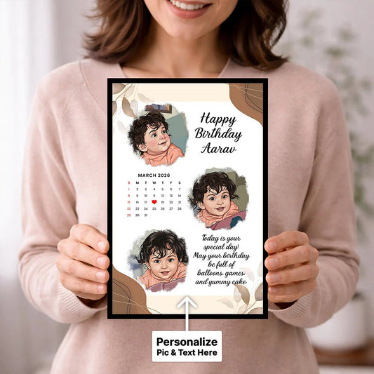 Personalized Kids' Birthday Photo Calendar Frame 🖼️📅