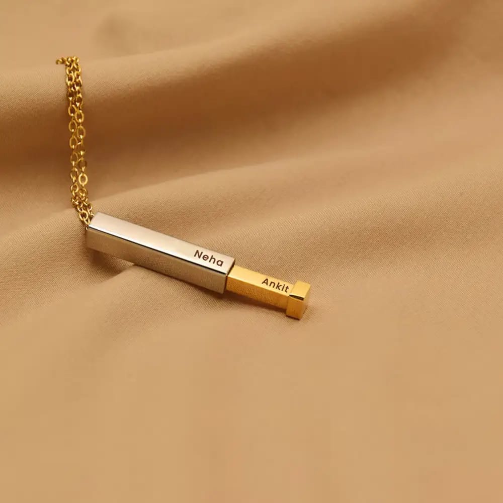 Customized double name metal pendant
