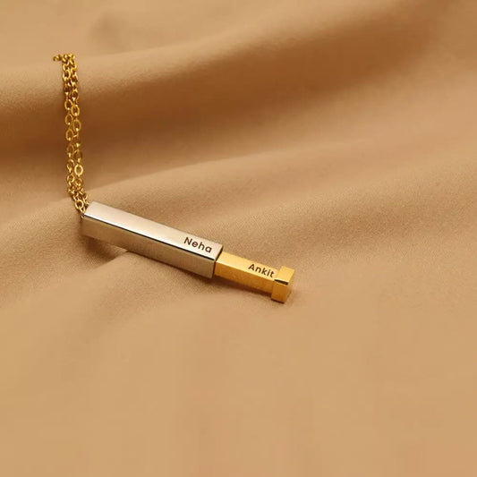 Customized double name metal pendant