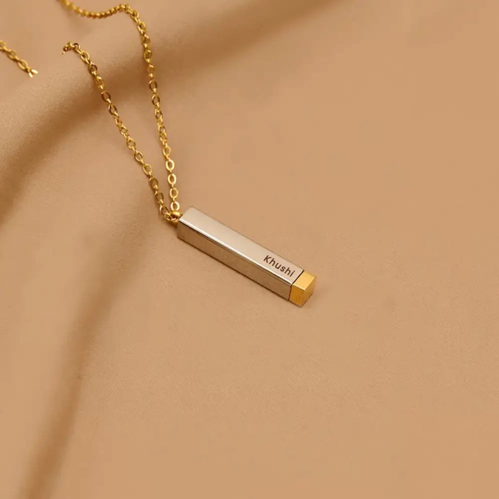 Customized double name metal pendant