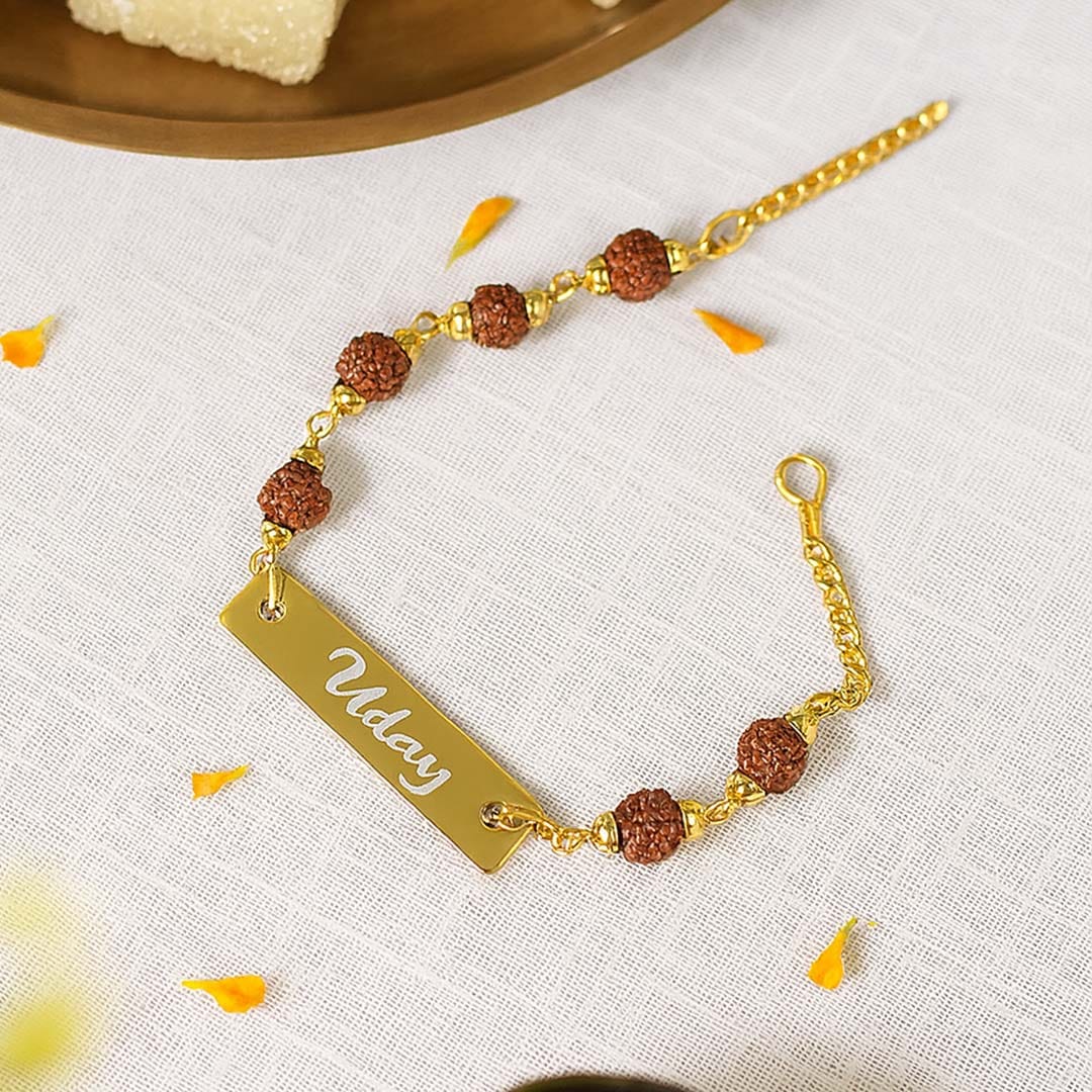 Customize metal Rudraksh rakhi. 🪷📿