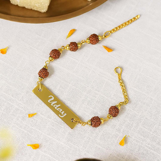 Customize metal Rudraksh rakhi. 🪷📿