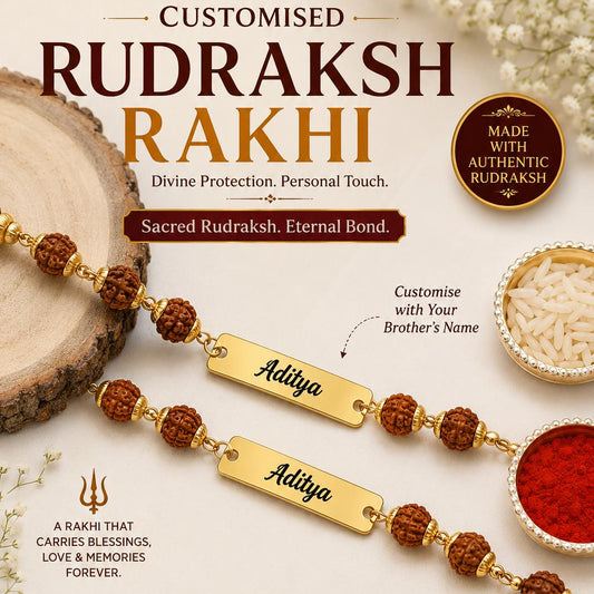 💎Customised Rudraksh Rakhi 💎