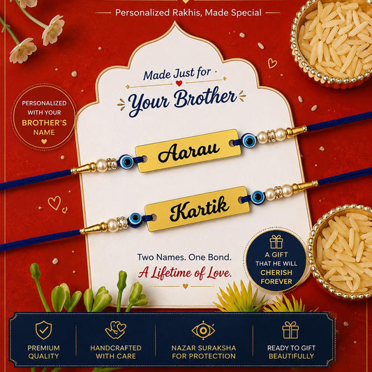 ✨ Personalized Evil Eye Name Rakhi ✨