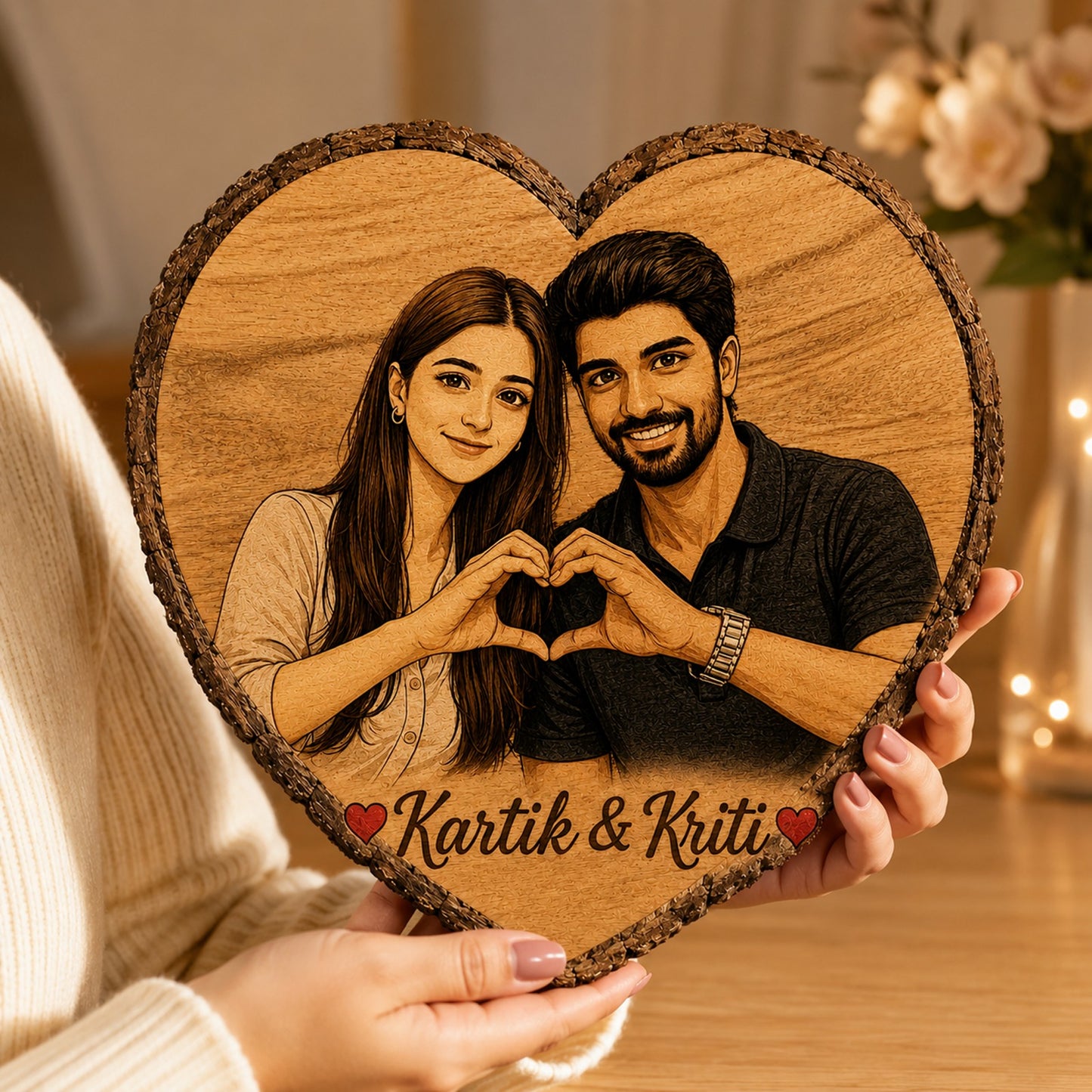 Customized heart wooden slicer ❤️
