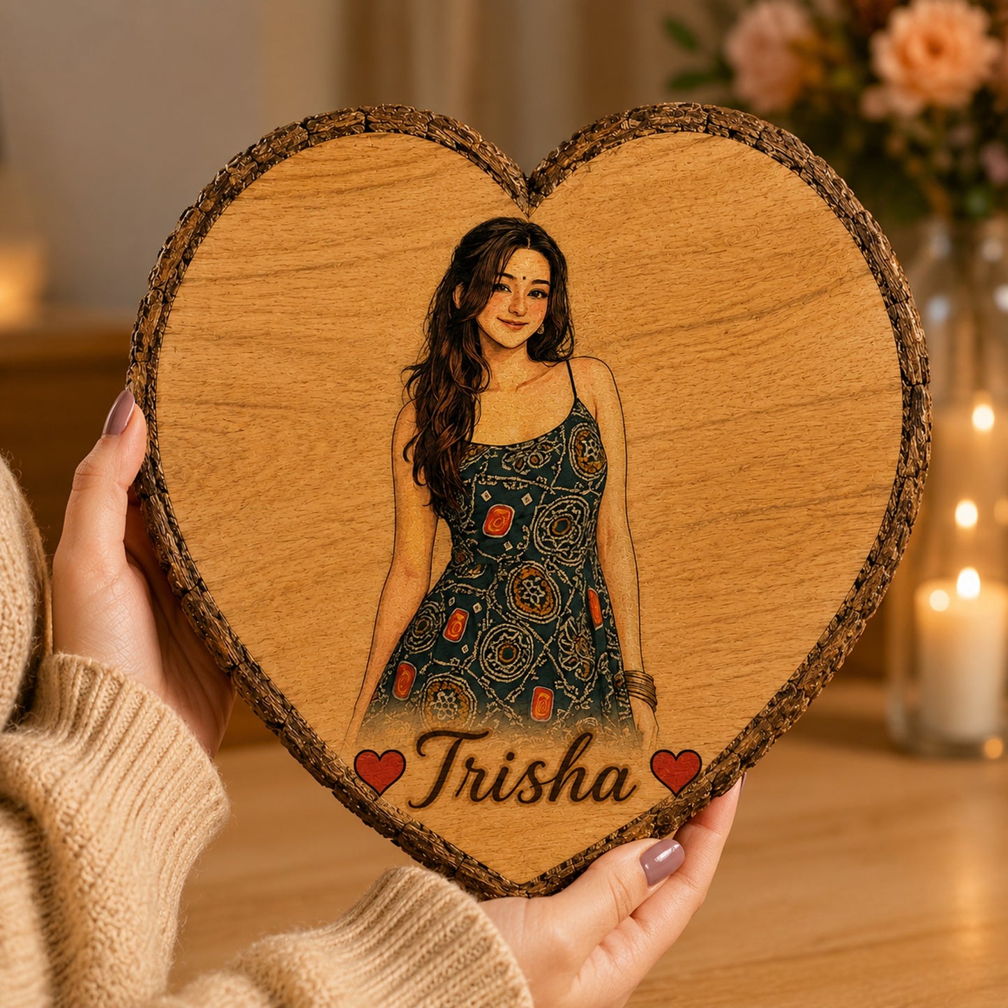 Customized heart wooden slicer ❤️