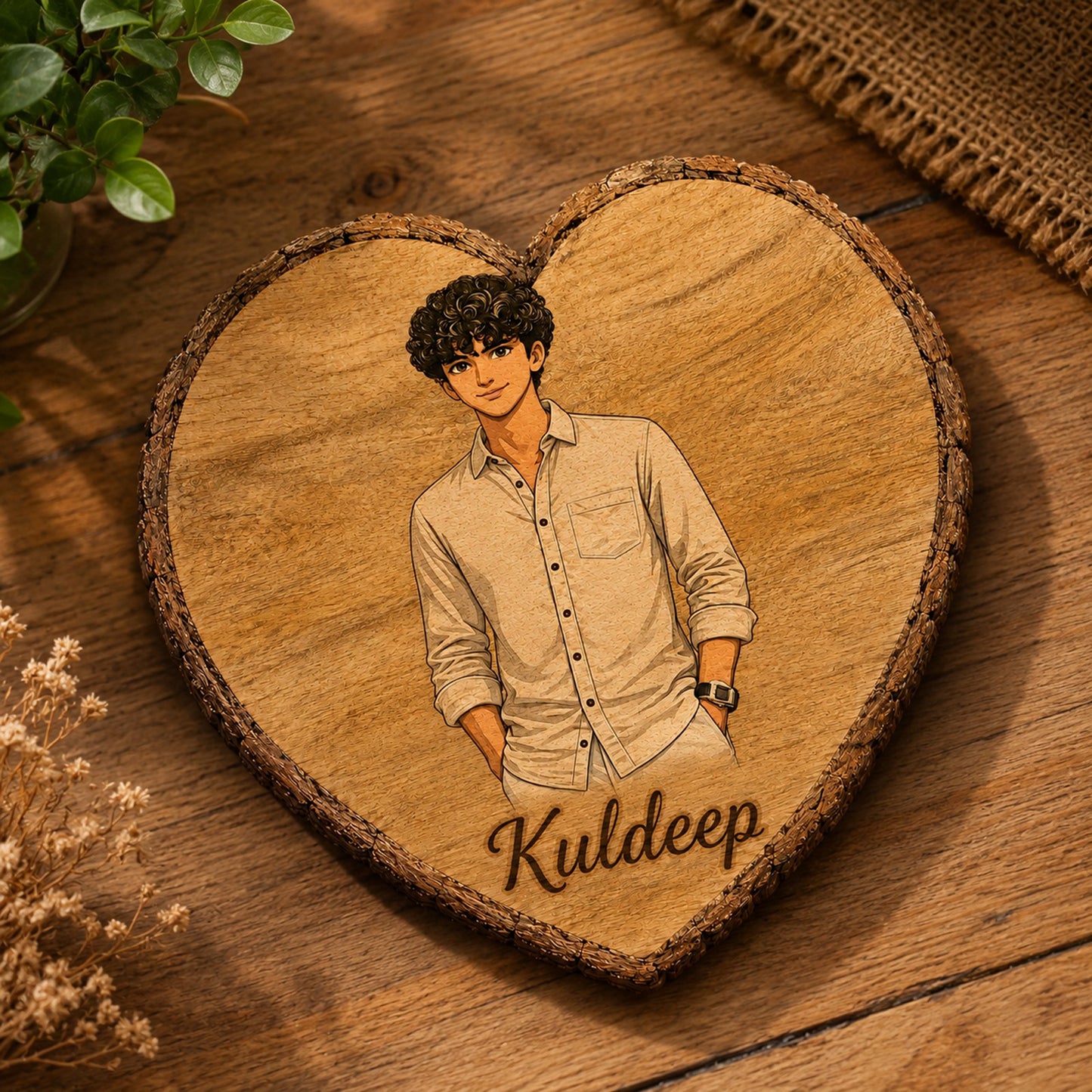 Customized heart wooden slicer ❤️