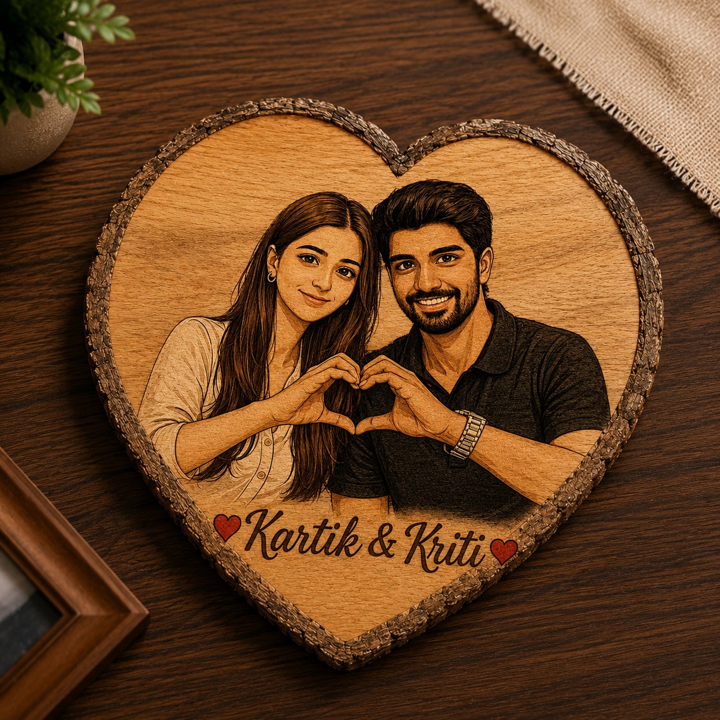 Customized heart wooden slicer ❤️