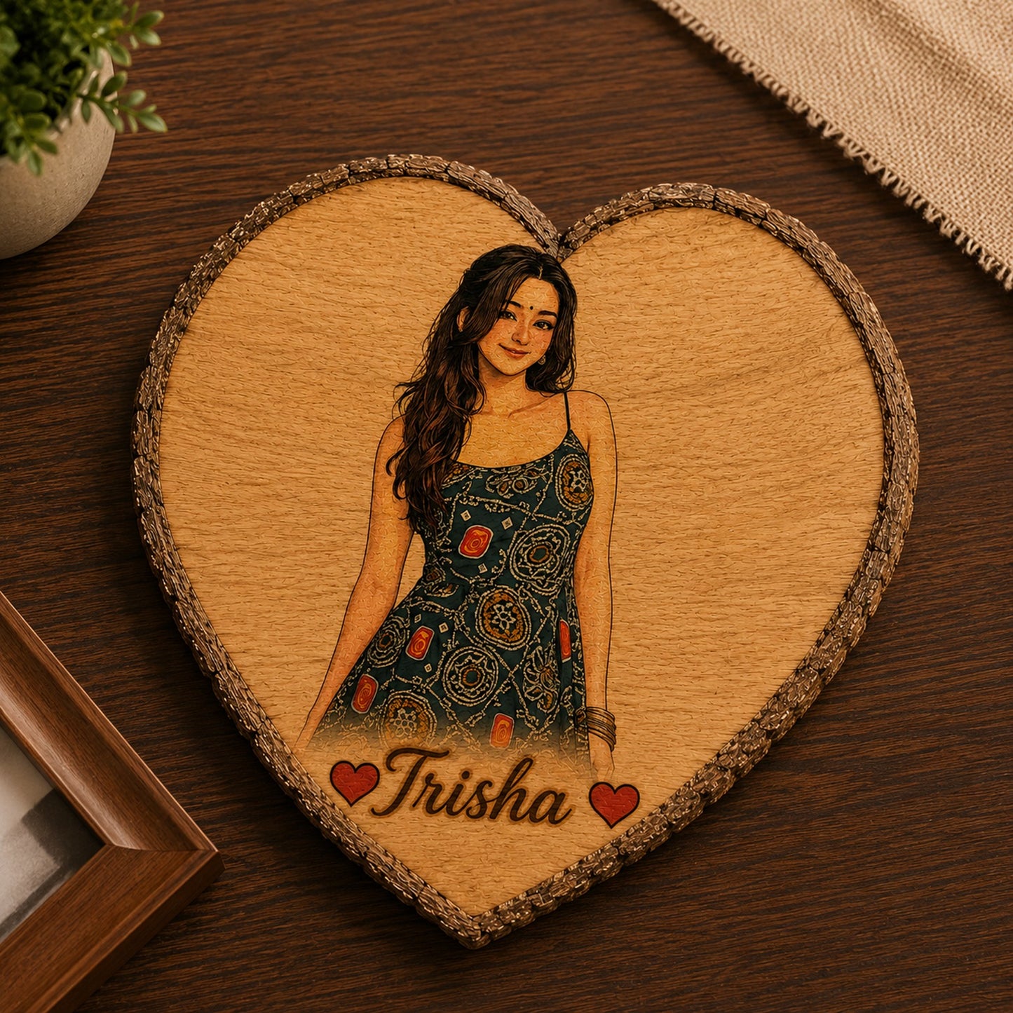 Customized heart wooden slicer ❤️