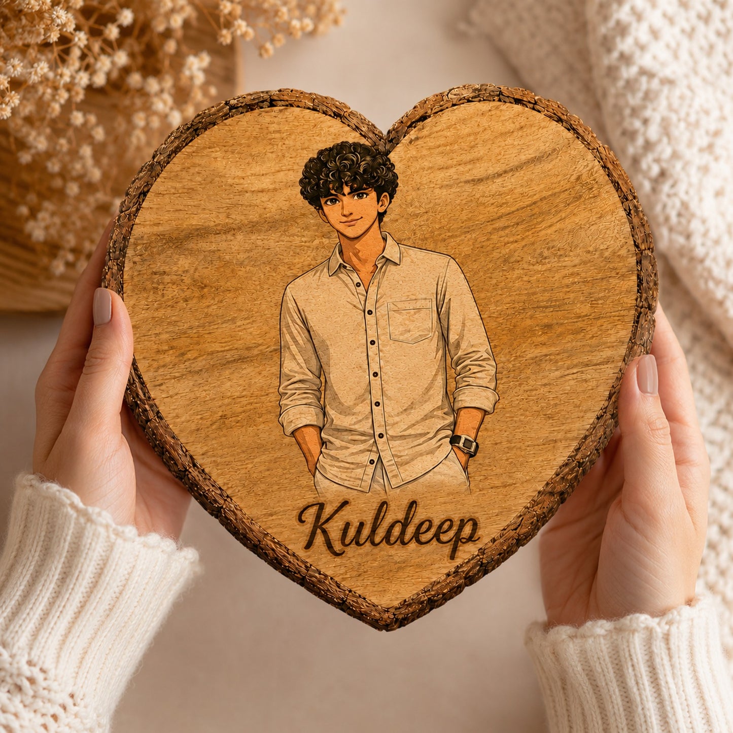Customized heart wooden slicer ❤️
