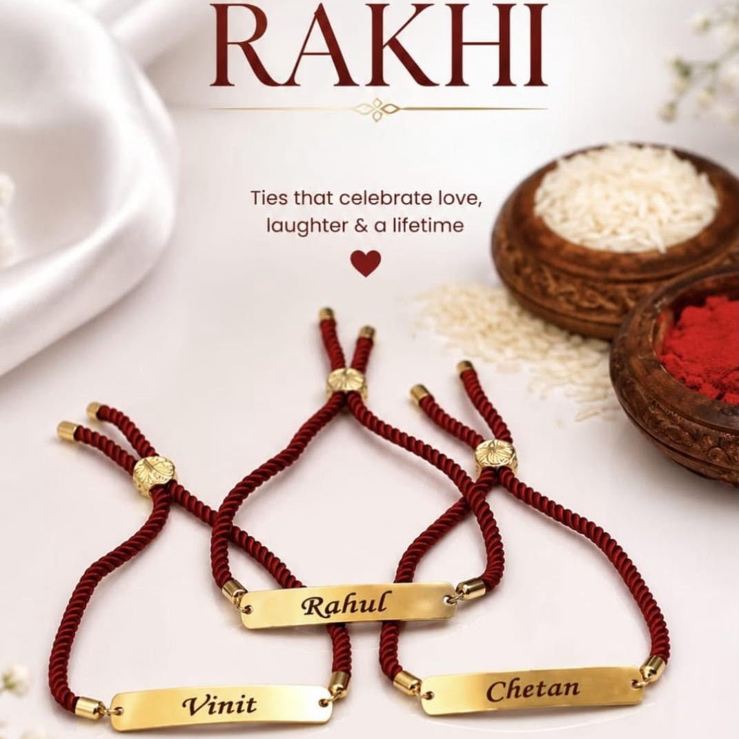 Metal name plate Rakhi