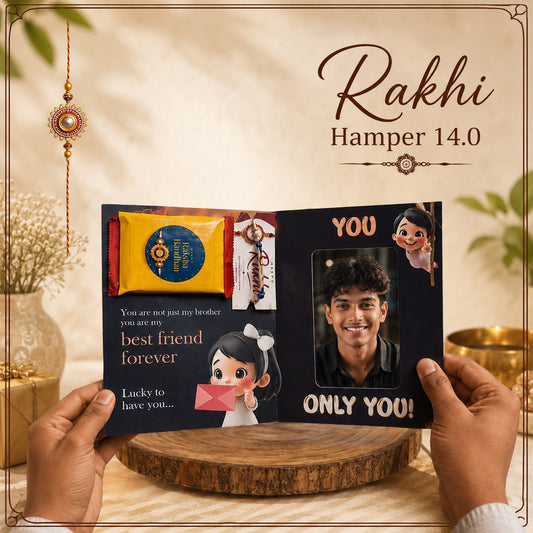 ⭐ Product - Rakhi Hamper 14.0  ( Mirror Rakhi Card )