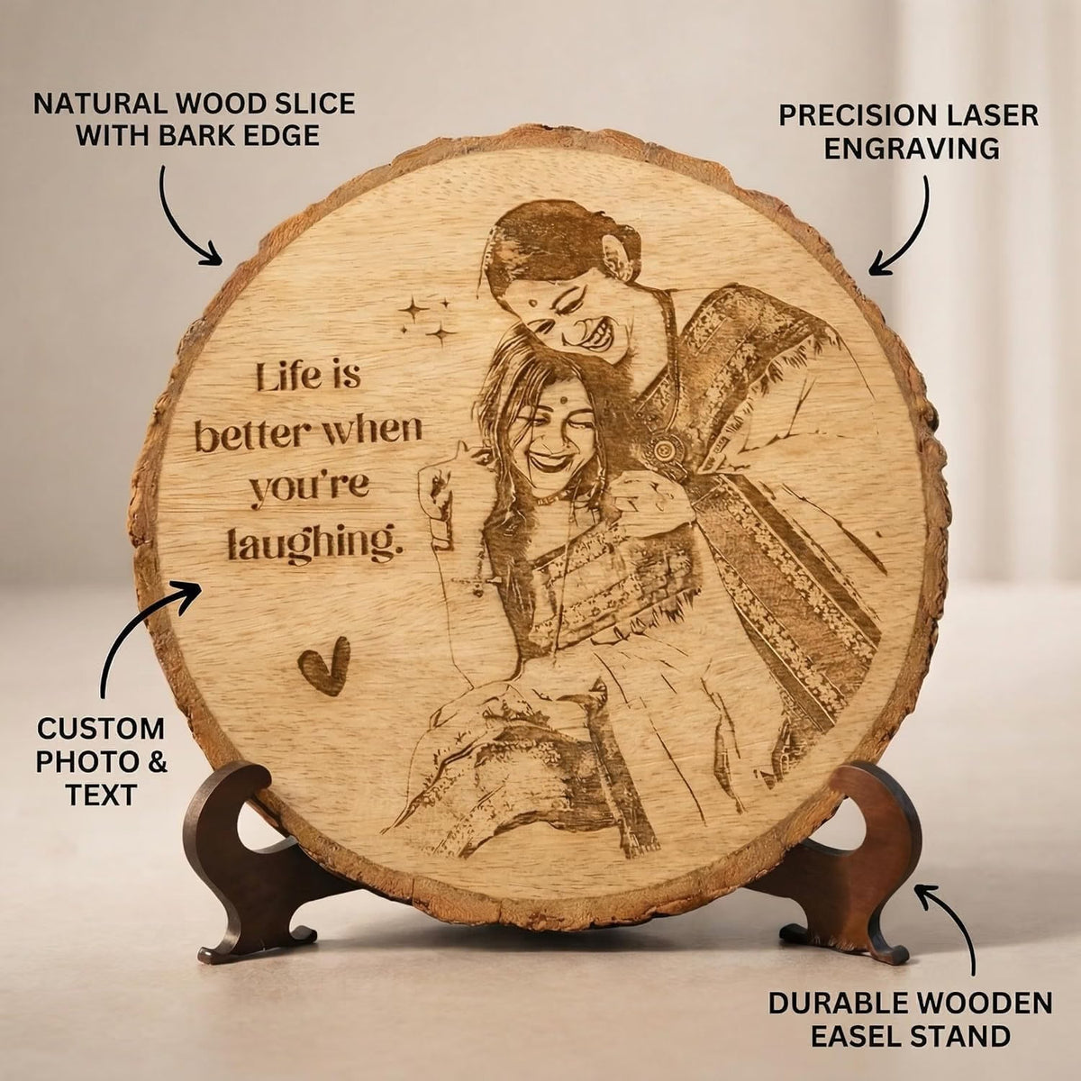 💝 NATURAL WOOD PHOTO FRAME